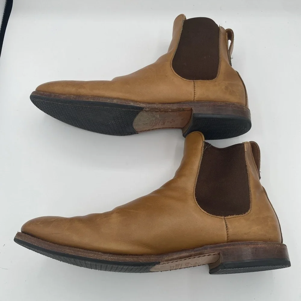 Allen Edmond's Liverpool Mens Leather Chelsea Boot Size 10 Walnut Brown USA Made